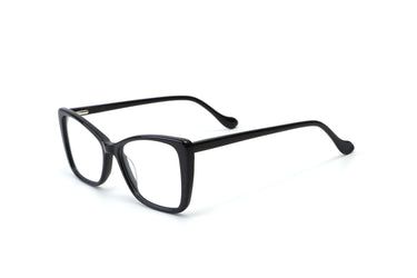Women Urban Eyglasses: Tina - Black - SpaceSMART Eye Clinic (Diagonal View)